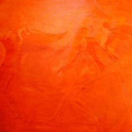 Emilio Merlina: 'dancing angels 08', 2008 Oil Painting, Inspirational. Artist Description:  difficult to take a picture on fresch oil , the original is more red and many tonalities more , this is the best photo I could do. Oil on canvas.  ...