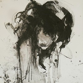 Emilio Merlina Artwork despite the stains, 2015 Charcoal Drawing, Fantasy