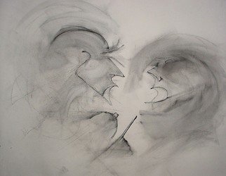 Emilio Merlina: 'different opinions 010', 2010 Charcoal Drawing, Representational.  charcoal on canvas  ...
