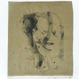 Emilio Merlina: 'double signature', 2016 Charcoal Drawing, Fantasy. Artist Description:  on canvas , evolution of existing work...