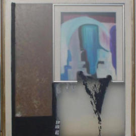 Emilio Merlina: 'fog in my brain', 2003 Mixed Media Sculpture, Inspirational. Artist Description: oil on canvas, rusty iron, acrylic and mattvarnish on glass...
