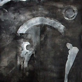 Emilio Merlina: 'he was just a black moon lover', 2009 Acrylic Painting, Inspirational. Artist Description:  acrylic on paper ...