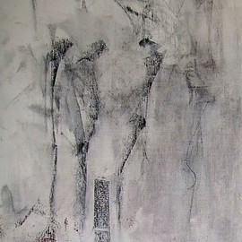Emilio Merlina: 'looking at the black wall', 2007 Charcoal Drawing, Inspirational. Artist Description:  charcoal on canvas ...