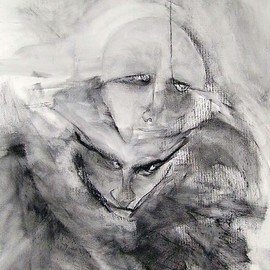 Emilio Merlina: 'love and hate', 2006 Charcoal Drawing, Inspirational. Artist Description:  charcoal on canvas ...
