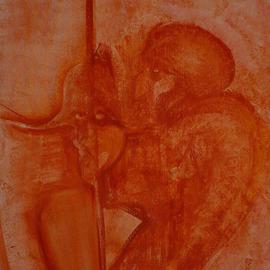 Emilio Merlina: 'mistaken advice', 2005 Charcoal Drawing, Inspirational. Artist Description: red charcoal on canvas...