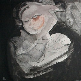 Emilio Merlina: 'mutant', 2010 Mixed Media, Representational. Artist Description:  charcoal and acrylic on canvas ...