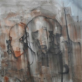 Emilio Merlina: 'night warriors', 2014 Charcoal Drawing, Fantasy. Artist Description:  on canvas ...