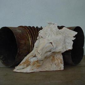 Emilio Merlina: 'smoke in my brain', 2004 Mixed Media Sculpture, Inspirational. Artist Description: rusty iron and terracotta...