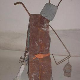 Emilio Merlina: 'still waiting for you', 2002 Mixed Media Sculpture, Inspirational. Artist Description: terracotta- gypsum- rusty iron...