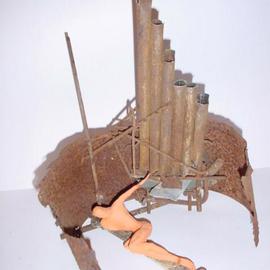 Emilio Merlina: 'the last melody', 2002 Mixed Media Sculpture, Inspirational. Artist Description: rusty iron and terracotta...