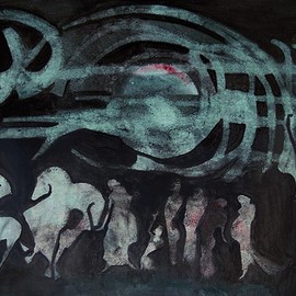 Emilio Merlina: 'the pause 011', 2011 Oil Painting, Fantasy. Artist Description:  oil on canvas ...