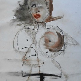 Emilio Merlina: 'the rebel mannequin', 2014 Charcoal Drawing, Fantasy. Artist Description:  on canvas  ...