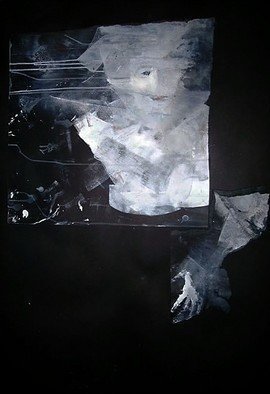 Emilio Merlina: 'the visit 08', 2008 Collage, Inspirational.  acrylic on card glued on card ...