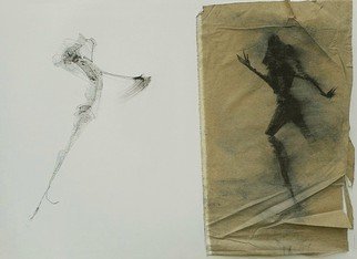 Emilio Merlina: 'to a better place', 2016 Charcoal Drawing, Fantasy.       on canvas , evolution of existing work             ...