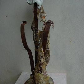 Emilio Merlina: 'to all the mothers of all the wars', 2005 Mixed Media Sculpture, Inspirational. Artist Description: rusty iron , terracotta and an old lace. ...