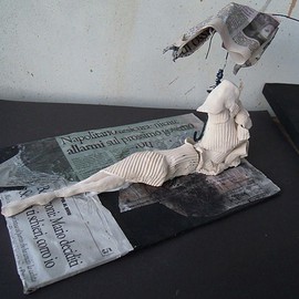 Emilio Merlina: 'waiting for good news', 2013 Mixed Media Sculpture, Fantasy. 
