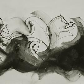 Emilio Merlina: 'waiting for the cavaliers', 2017 Charcoal Drawing, Fantasy. Artist Description: on canvas...
