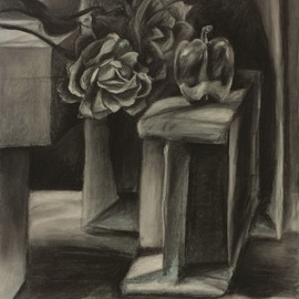 Emma Johansen: 'still life', 2016 Charcoal Drawing, Still Life. Artist Description: This is a charcoal still life focused on proportion and shading. ...