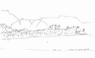Maria Teresa Fernandes: 'Bertioga by ebf', 2005 Other Drawing, Cityscape.  nice resort close to Santos and S Pauloas seen from Guaruja island ...