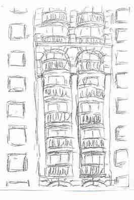 Maria Teresa Fernandes: 'Marriot from my window by ebf', 2006 Other Drawing, Cityscape. 