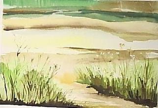 Maria Teresa Fernandes: 'bushes in a shore', 1980 Watercolor, Sports. Artist Description: you are arriving at an inviting surf...