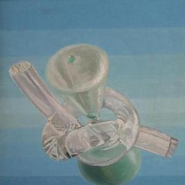 Maria Teresa Fernandes: 'hold time', 1983 Oil Painting, Philosophy. Artist Description: two media, plastic and glass, a challenge to represent...