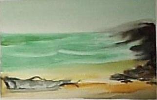 Maria Teresa Fernandes: 'lonely shore', 1980 Watercolor, Maps. a place we would like to be...