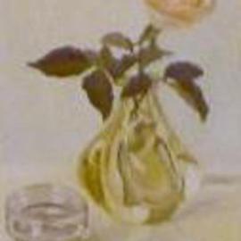 Maria Teresa Fernandes: 'rose in a drop', 1981 Oil Painting, Fantasy. Artist Description: thick glass is a stimulus for the painter ( unknown collector, waiting for a better photo ) ...