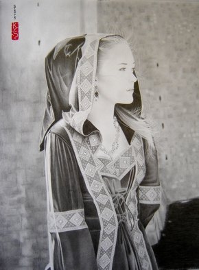 Artist: Eric Stavros - Title: medieval beauty - Medium: Pencil Drawing - Year: 2012