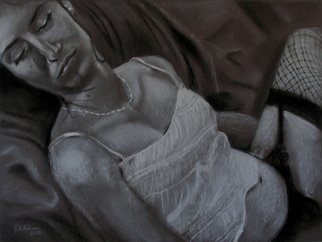 Erin Emily Robinson: 'Past and Present', 2008 Pastel, Portrait.  Modern girl merging with 20s- 30s style ...