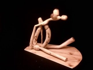 Artist: Merlin Mccormick - Title: chow time - Medium: Wood Sculpture - Year: 2015