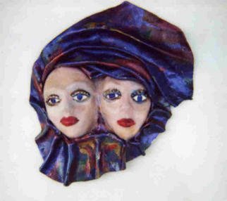 Ellen Safra: 'Masquerade Five Twins', 2003 Leather, Fantasy. Artist Description: Leather hand painted mask. ...