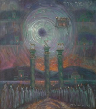 Edward Tabachnik: 'Creation of The World', 2007 Oil Painting, Religious.   Mystery of The World Creation in Kabbalah. Black Hole.New style: Romantic Expressionism.  ...