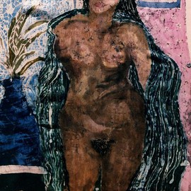 Evie Tirado: 'untitled batik', 2016 Other, Body. Artist Description:  nude batik  batik on silk fabric.       ...