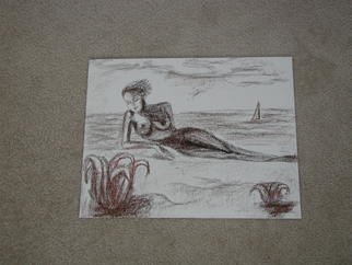 Artist: Ina Jinapaia - Title: Nude on the Beach 67 USD - Medium: Pastel - Year: 2009