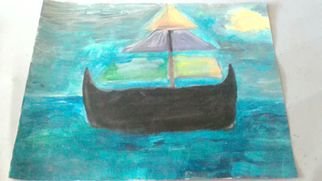 Evelyne Ketterlin: 'Ship', 2014 Acrylic Painting, Boating.  Ship. On paper.                  ...