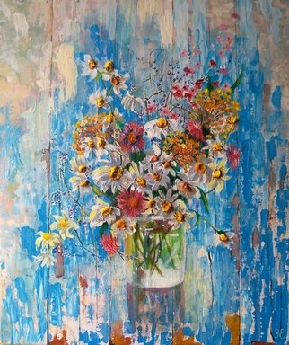 Artist: Evgeniya  Erkenova - Title: chamomiles - Medium: Acrylic Painting - Year: 2020