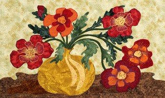Carol Brown: 'Iceland Poppies', 2009 Fiber, Floral.  Inspiration- red poppies in Europe ...
