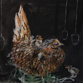 Farahnaz Oliyaie: 'untitled 004', 2019 Acrylic Painting, Birds. Artist Description: Painting, Acrylicon Canvas...