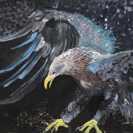 Farahnaz Oliyaie: 'untitled 005', 2019 Acrylic Painting, Birds. Artist Description: Painting, Acrylicon Canvas...