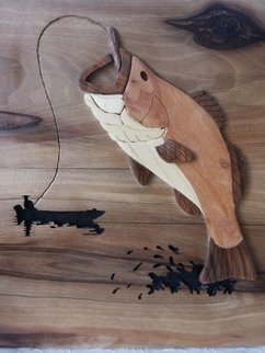 Farzin Vahid: 'fisherman', 2016 Woodworking Art, Fish. 