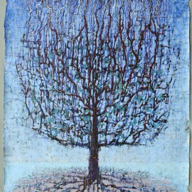 Stephen Fessler: 'Fractal Tree', 2012 Acrylic Painting, Trees. Artist Description:      The one tree seen as a transfer of energy; lightning becoming branches gathering at the trunk leading to the roots becoming tributaries joining rivers to feed the surrounding sea. ...