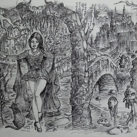 Victor Filippsky: 'graphics', 2020 Pen Drawing, Fantasy. Artist Description: Gothic fantasy. ...