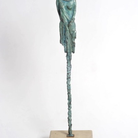 Heinrich Filter: 'maasai girl', 2023 Bronze Sculpture, Figurative. Artist Description: Maasai Girl in bronze Verdigris on Sandstone base, limited edition of 24.  Height 64 cm including base.My art and bespoke bronze furniture are inspired by Africa and itaEURtms magnificent wildlife and people.  Homage in bronze to the Masai tribe.Upon receipt of order the casting takes ...