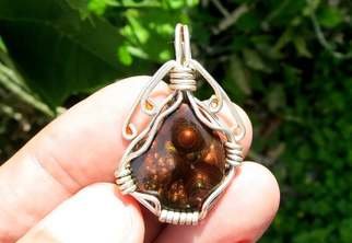 Alberto Thirion: 'mexican fire agate pendant', 2021 Jewelry, Beauty. Fire Agate PendantIn sterling silverThe pendant measures 41mm high and 22mm wide from tip to tip. The measurements of the stone are approximate  ...