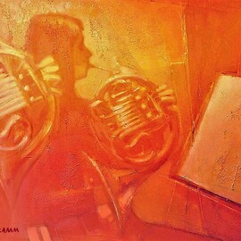 Ferenc Flamm: 'maestoso', 2020 Oil Painting, Music. Artist Description: The artwork is a part of the series aEURSuiteaEUR, portrayed musicians and conductors at the Gothenburg Symphonics...