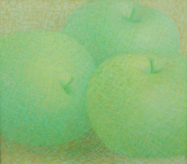 Artist Muntean Floare. 'Green Apples' Artwork Image, Created in 2008, Original Painting Acrylic. #art #artist