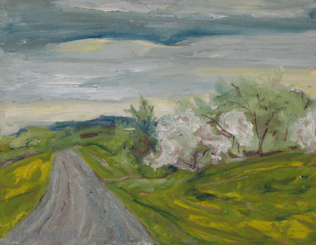 Francois Fournier  'Spring Country Road', created in 2013, Original Painting Oil.