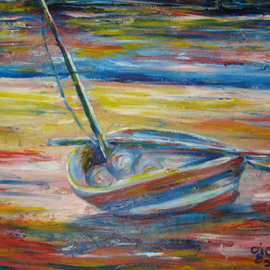 Franklin Ojoo: 'lamu dhow2', 2016 Oil Painting, Boating. Artist Description: Oil paint on canvas of an old Lamu Dhow...