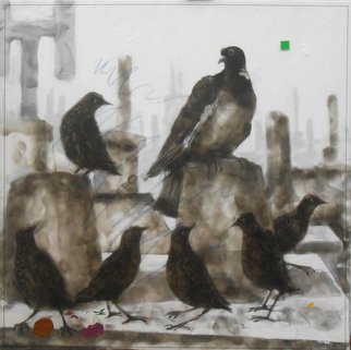 Frans Frengen: 'The protected group', 2016 Other, Home. fumagine, to paint with a flamee on foamboard. Unique work in the world. My habitat all what happens in there....